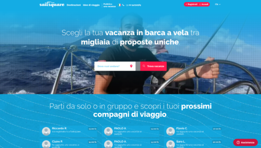 Screenshot della homepage di Sailsquare.com